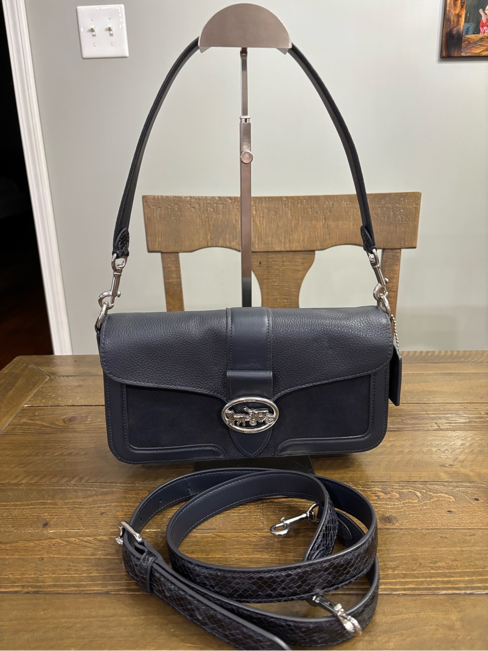 Coach Georgie Shoulder Bag in Midnight Navy